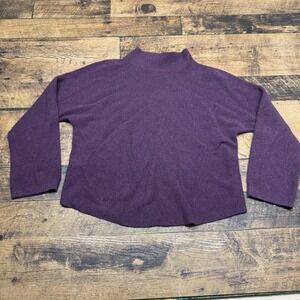 Lululemon Sweater‎ Mock Neck Purple Knit Ribbed Pullover Relaxed Fit size?